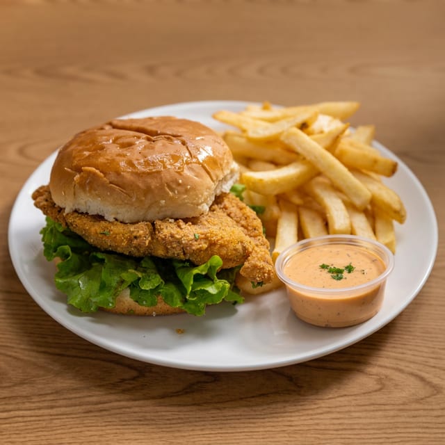 Fried Swai Sandwich.
