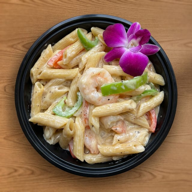 Creamy Rasta Pasta Bowl.